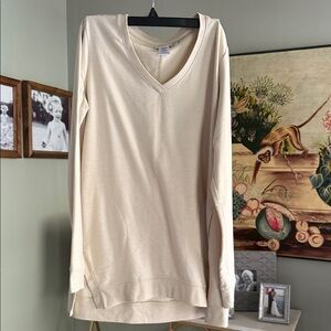 Cream V-Neck Women's Tunic